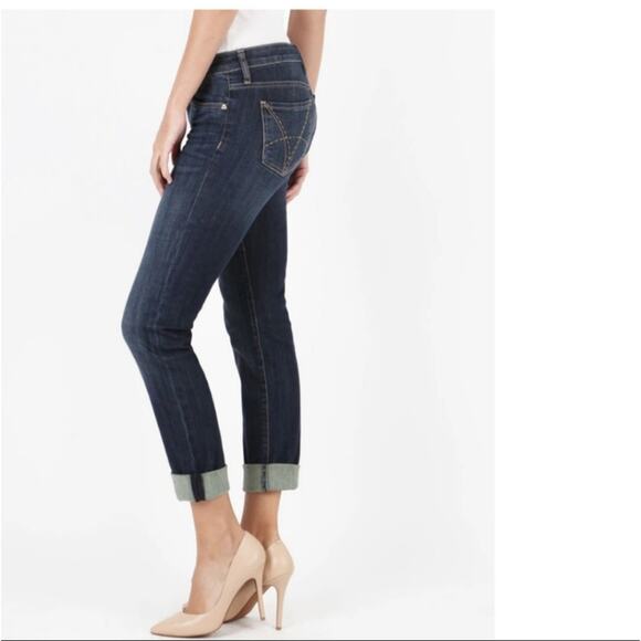 Kut from the Kloth Catherine Boyfriend Mid Rise Crop Straight Denim Jean Size 4 - Picture 5 of 12